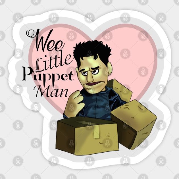 Wee Little Puppet Man Sticker by keriilynne@gmail.com